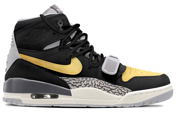 Jordan Legacy 312 High-Top Vintage Basketball Shoes Men's Black Gold