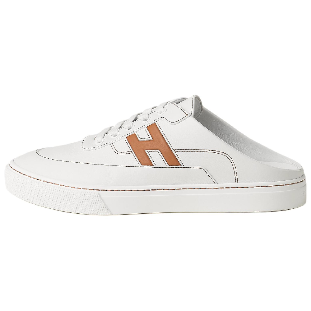 HERMES Closed Toe Slippers Men's White