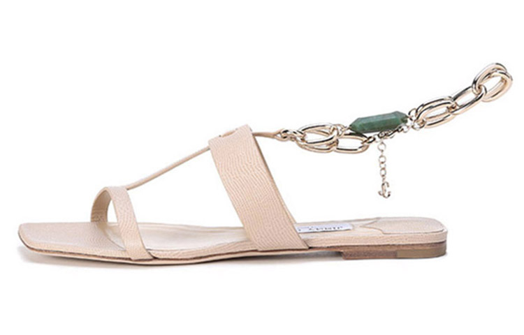 Jimmy Choo One Strap Sandals Women's Beige Yellow