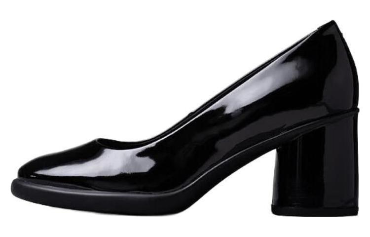 Ecco Chunky Heel High Heels 7cm Women's Bright Black