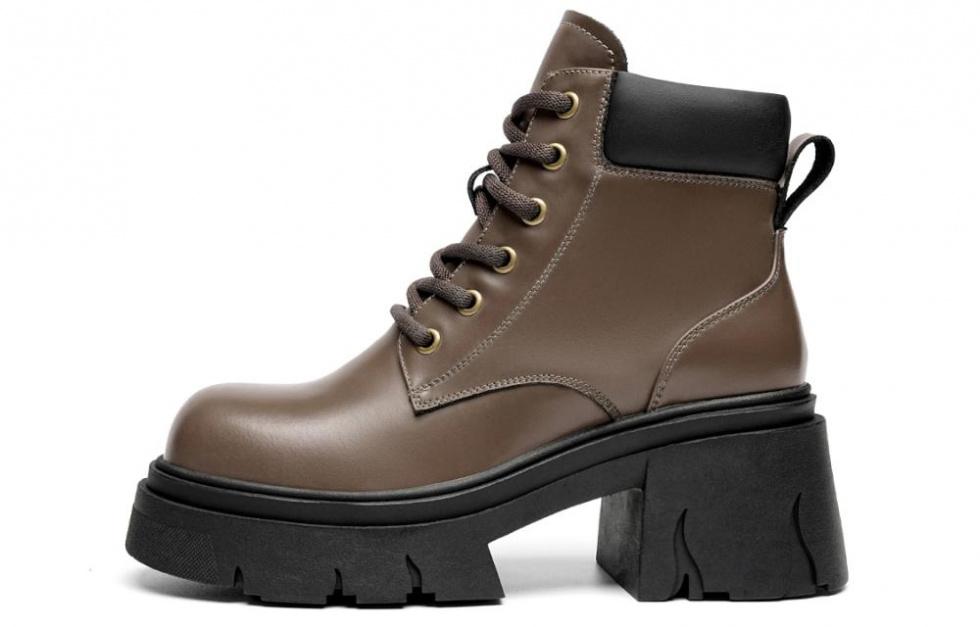 EBLAN Ankle-Length Martin Boot Women's Khaki