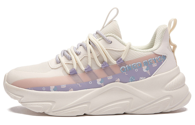 361° Clouds Yunshang Cushioning Anti-Slip And Wear-Resistant Low-Top Sports Casual Shoes Women's White Purple