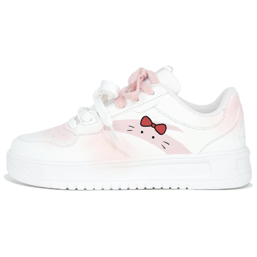 Anta Slip Resistant And Abrasion Resistant Coverage Low Top Skateboard Shoes Women's White Pink