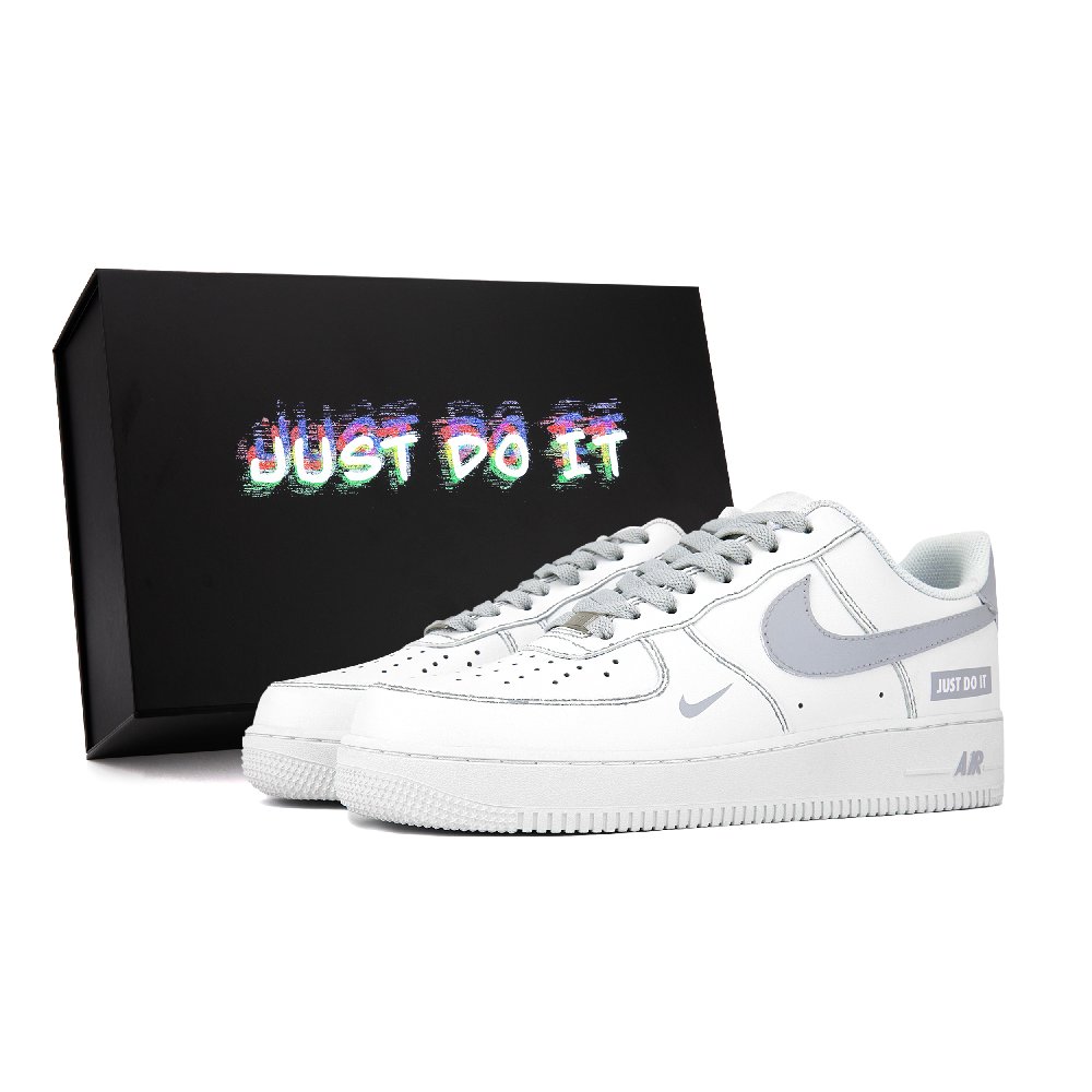 Nike Air Force 1 Slip Resistant, Abrasion Resistant, Lightweight Low Top Skateboard Shoes Unisex Gray White