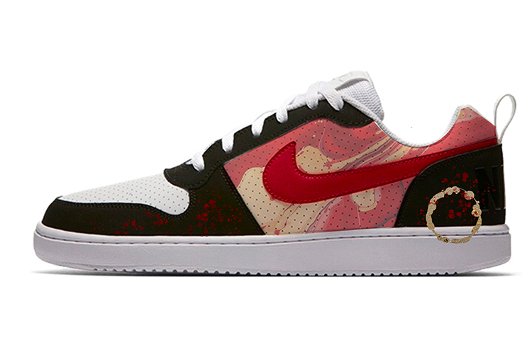 Nike Court Borough Slip-Resistant Low-Top Skateboard Shoes Men's White Red
