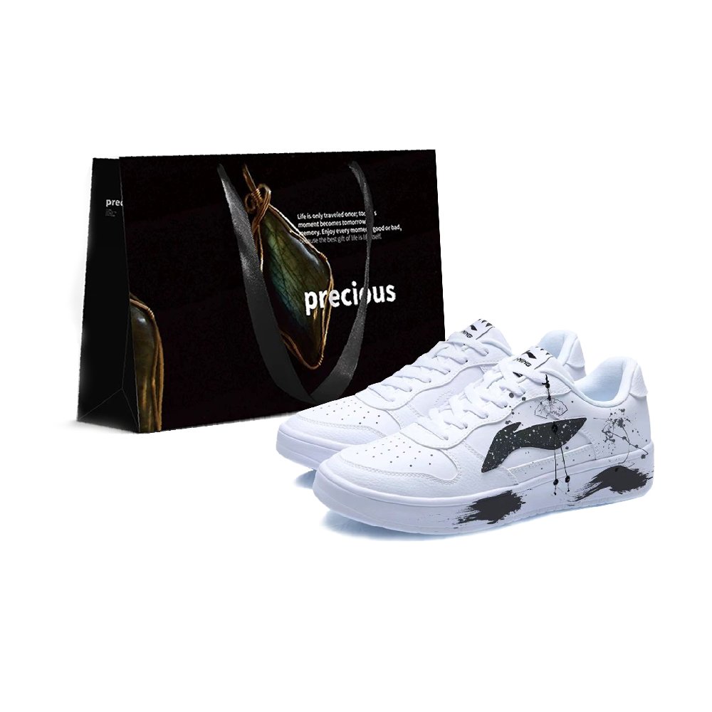 LiNing Pontoon Boats Coverage Cushioning Balance Low Top Skateboard Shoes Unisex White