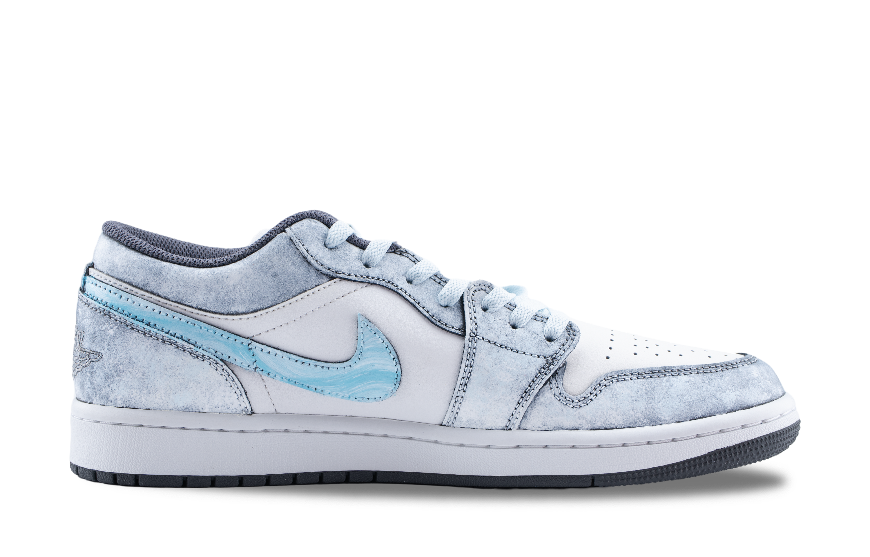 Jordan Air Jordan 1 Gray Scale Dream Abrasion Resistant Low Top Vintage Basketball Shoes Unisex Gray Blue купить в интернет-магазине Yoocart с быстрой доставкой по России.