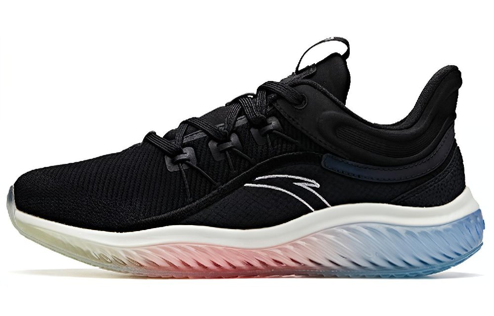 Anta Slip-Resistant Cushioning Lightweight Breathable Low-Top Running Shoes Women's Black White