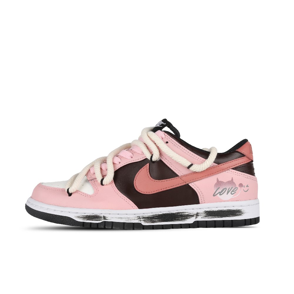 Nike Dunk Low Anti-Slip Wear-Resistant Low-Top Skateboard Shoes GS Black Pink