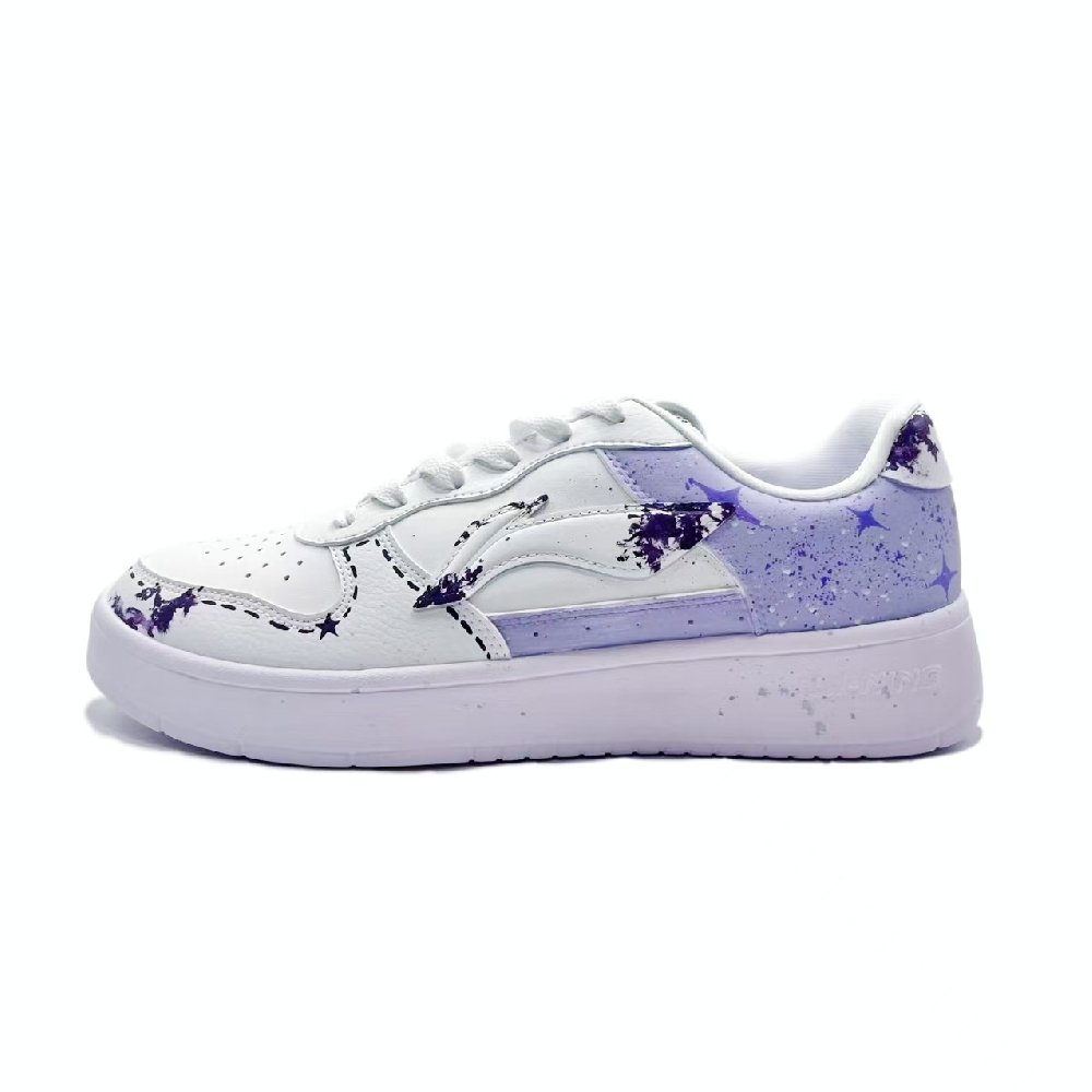 LiNing Pontoon Boats Abrasion Resistant Height Increasing Low Top Skateboard Shoes Women's Purple