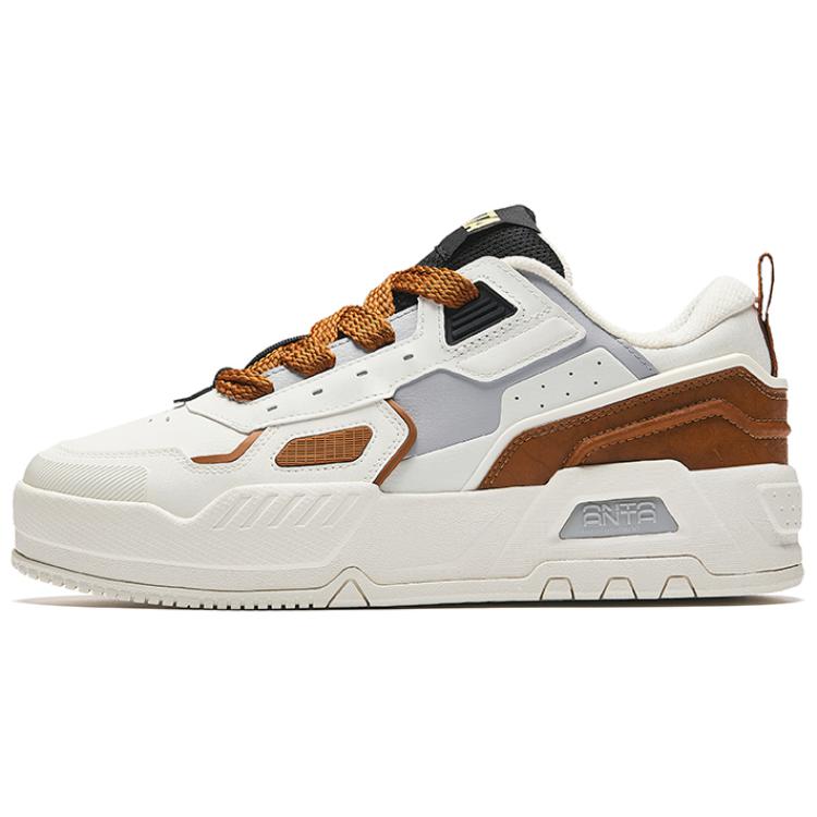 Anta Wear-Resistant Low-Top Skateboard Shoes Men's White Brown