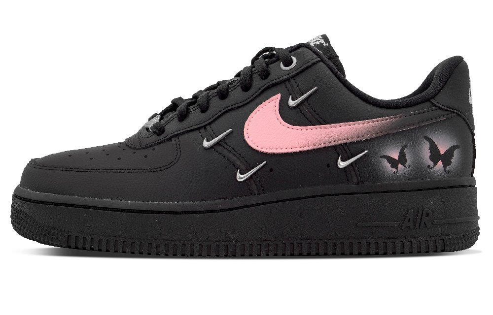 Nike Air Force 1 Anti-Slip Wear-Resistant Low-Top Skateboard Shoes Women's Black Pink