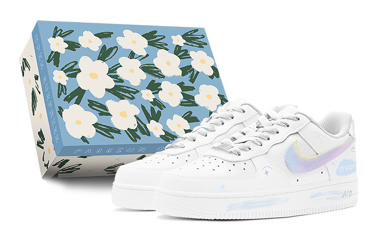 Nike Air Force 1 Low Air Force 1 Non-slip Lightweight Low-Top Skateboard Shoes Men's Blue