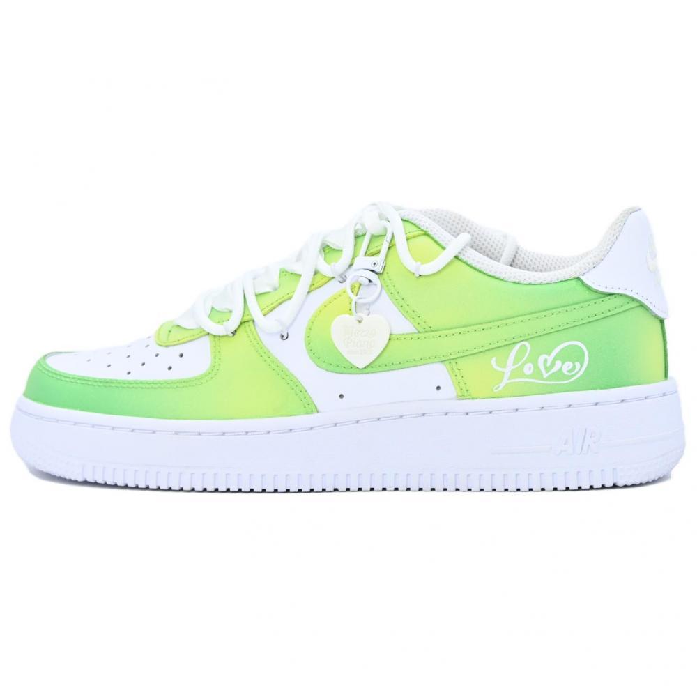 Nike Air Force 1 Slightly Green Coverage Wear-Resistance Balance Low-Top Skateboard Shoes Men's Green Yellow