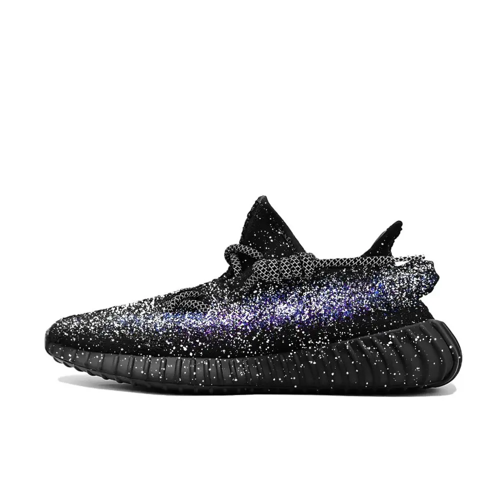 Adidas Originals Yeezy Boost 350 V2 Baby's Breath, Galaxy Cushioning, Wear Resistant Low top Casual Shoes Unisex Black