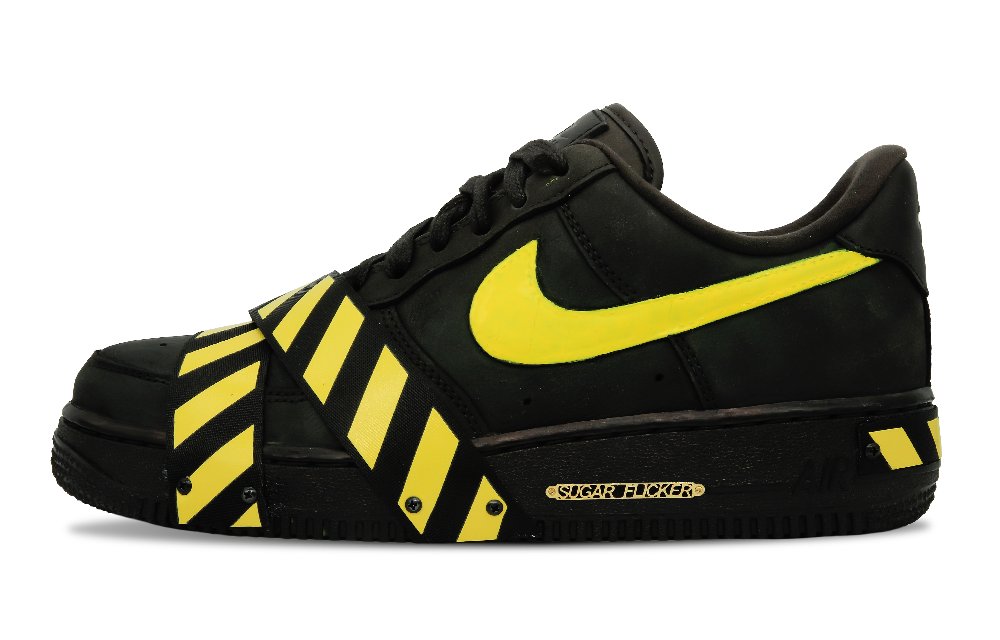 Nike Air Force 1 Low Low-Top Skateboard Shoes Women's Yellow Black