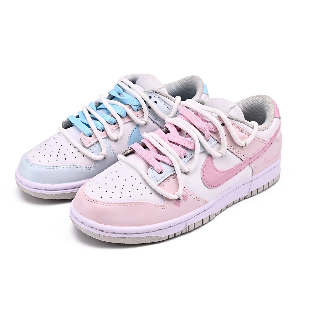 Nike Dunk Anti Slip Wear Resistant Low Top Skateboard Shoes Unisex Pink Blue