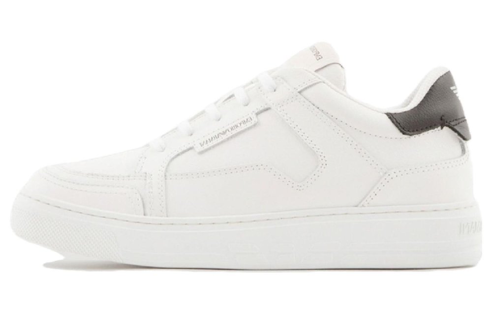 EMPORIO ARMANI Slip Resistant Shock Absorbers Low Top Skateboard Shoes Women's White