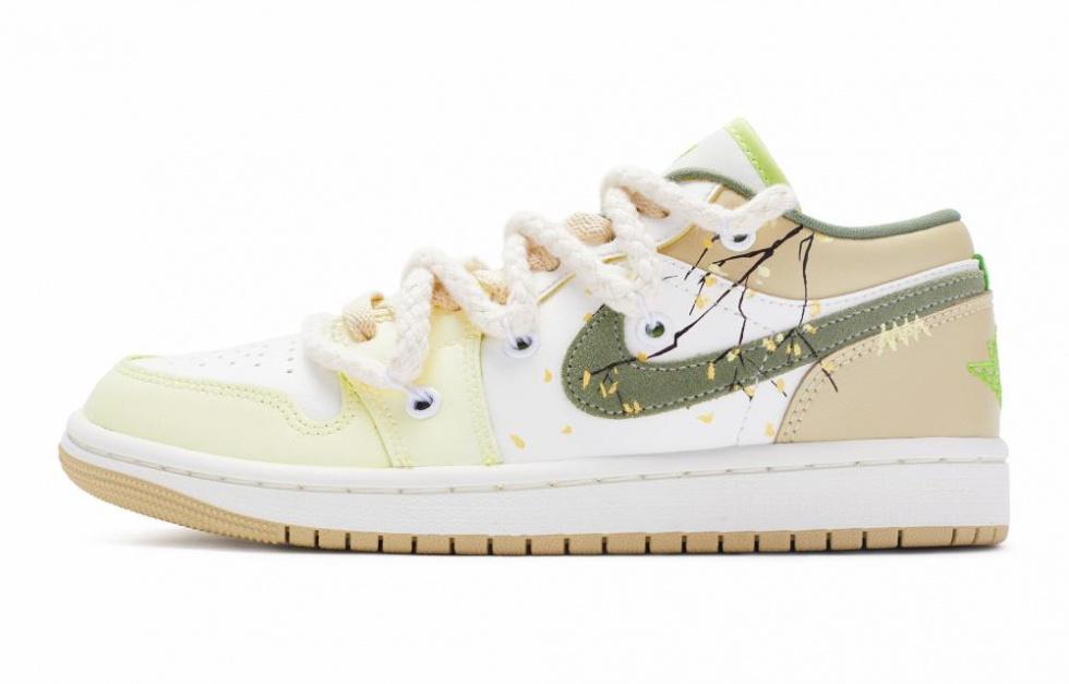 Jordan Air Jordan 1 Vintage Basketball Shoes Women's Yellow White Brown
