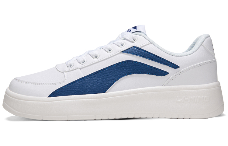 LiNing Slip Resistant, Abrasion Resistant, Lightweight Low Top Skateboard Shoes Men's White Blue