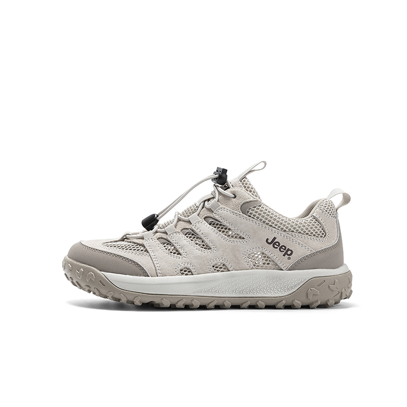 Jeep Anti-Slip And Wear-Resistant Breathable Low-Top Outdoor Shoes Women's Transparent Gray