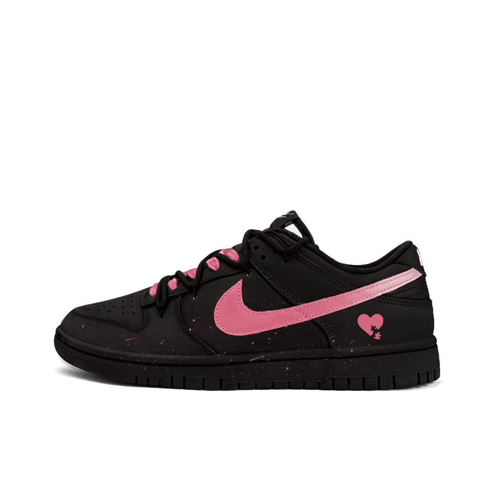 Nike Dunk Slip-Resistant Cushioning Wear-Resistant Low-Top Skateboard Shoes Unisex Black Pink