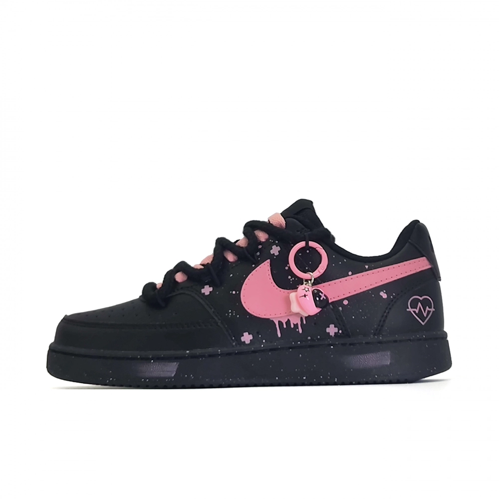 Nike Court Vision Low Abrasion Resistant Low top Skateboard Shoes Unisex Pink Black