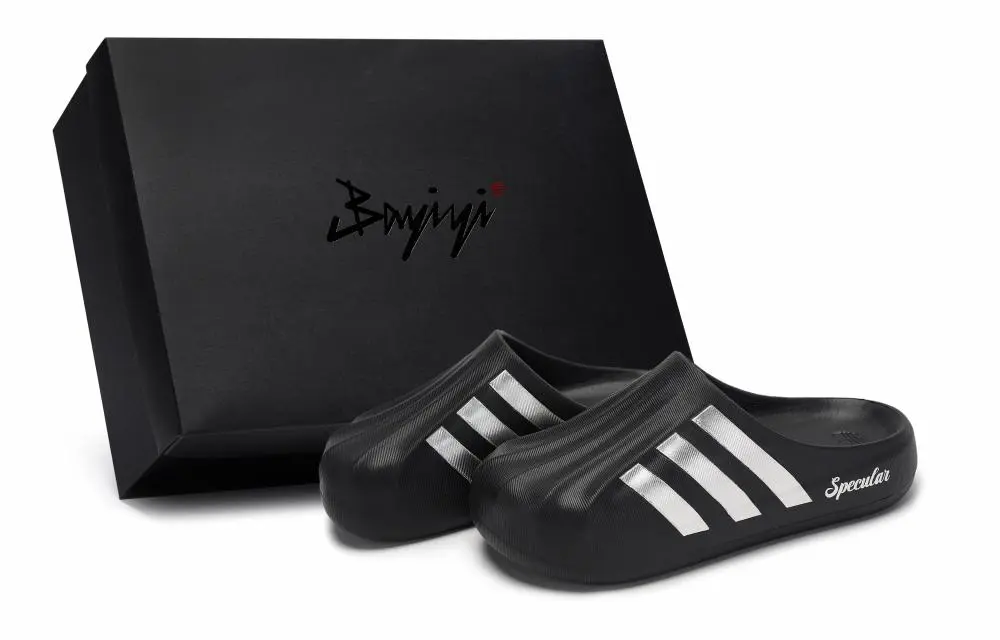 Adidas Originals AdiFOM SUPERSTAR MULE Abrasion Resistant Closed Toe Slippers Unisex Black Silver
