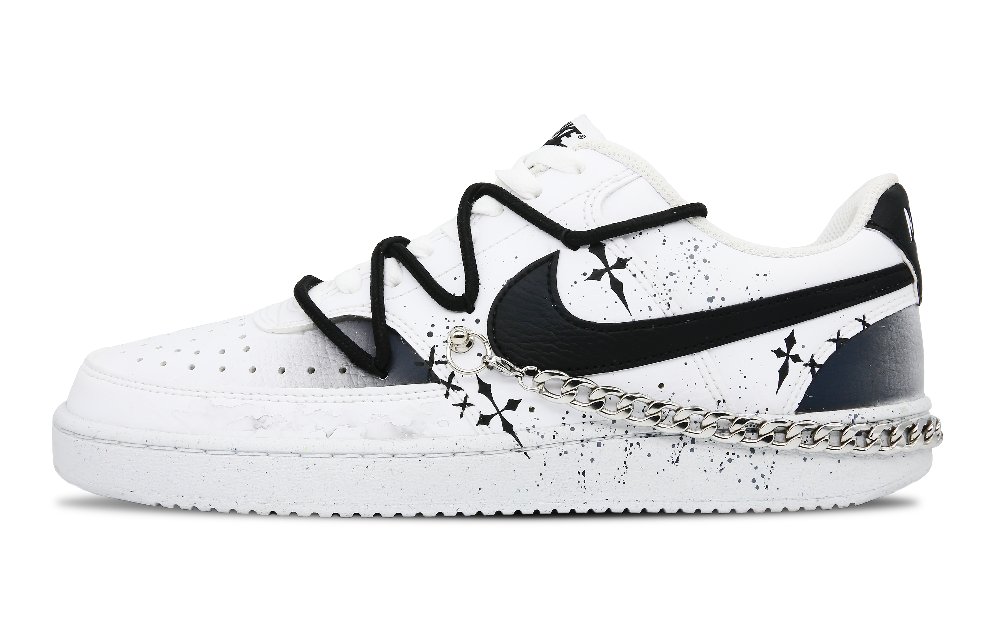 Nike Court Vision 1 Low-Top Skateboard Shoes Men's Black White