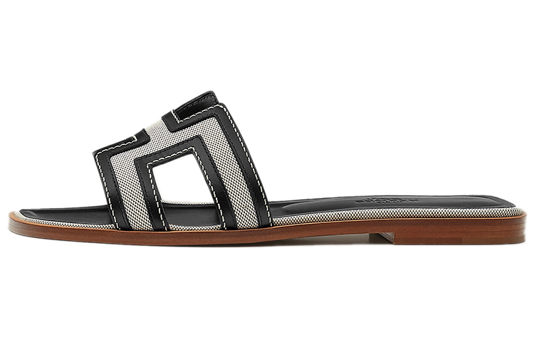 HERMES Oran Quiet Slide Slippers Women's Black