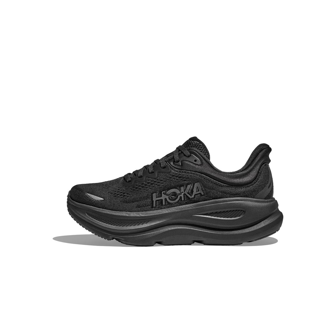 HOKA ONE ONE Bondi 9 Anti Slip Wear Resistant Low Top Running Shoes Men's Black Loose Fit