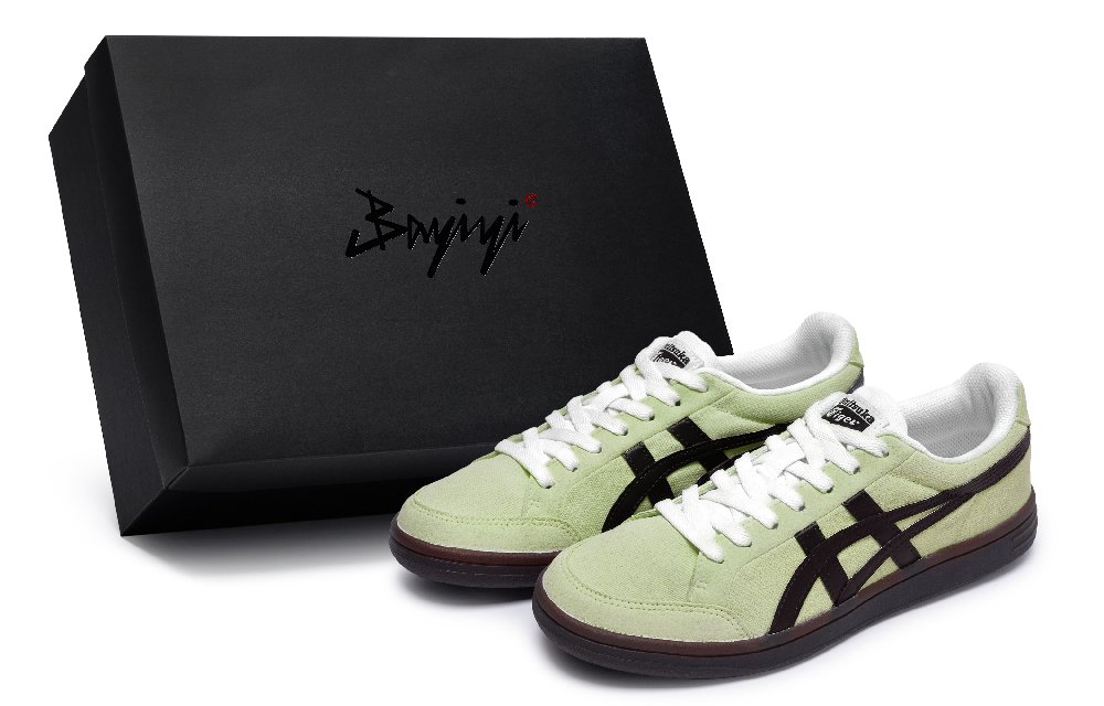 Onitsuka Tiger Advanti 811 Manufacturing Velvet Love Tea Special Shoe Box Low-Top Skateboard Shoes Unisex Green Black