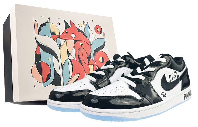 Jordan Air Jordan 1 Lightweight Wear-Resistant And Slip-Resistant Low-Top Vintage Basketball Shoes Men's Black White