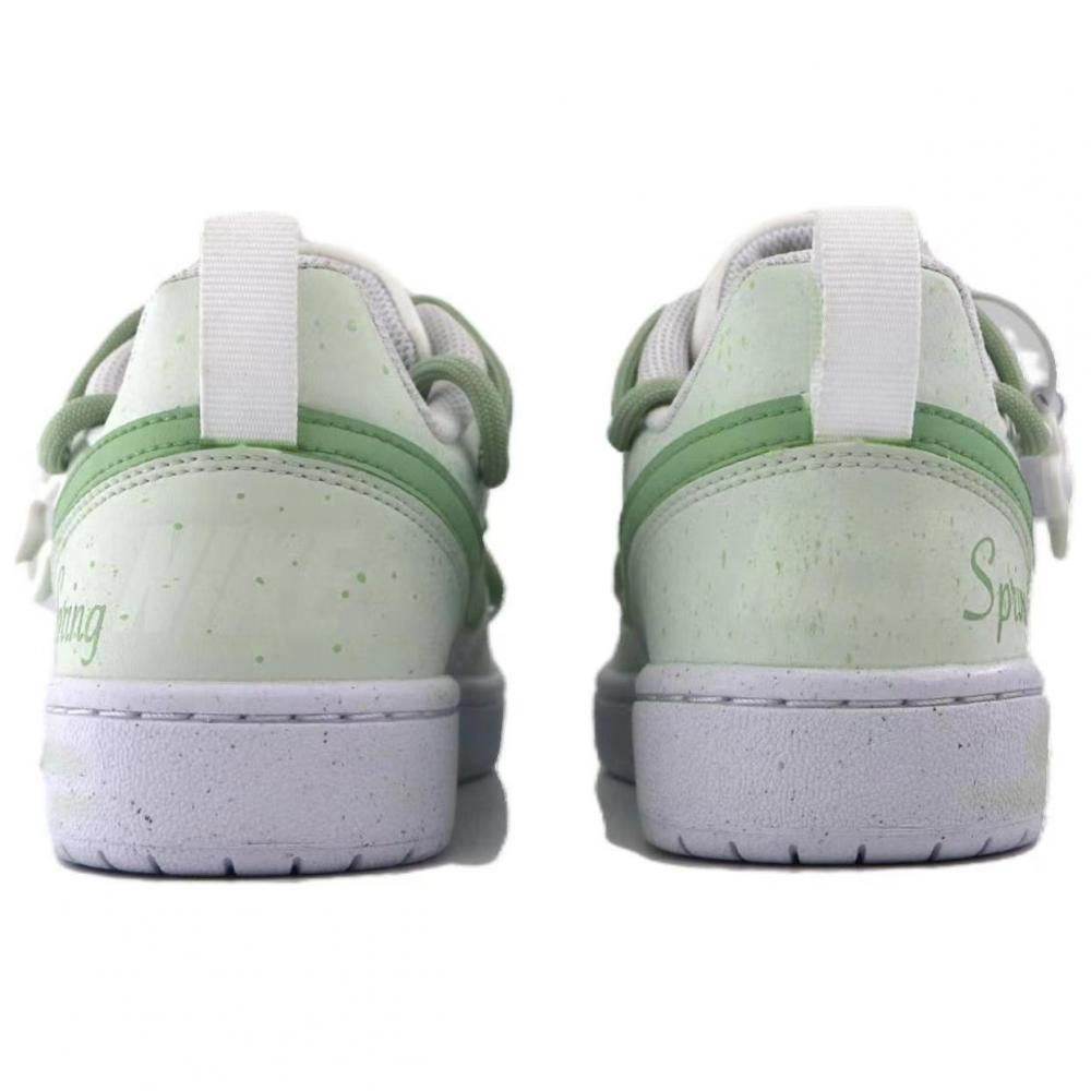 Nike Court Borough Spring Sea And Bright Moon Anti Slip Wear Resistant Low Top Skateboard Shoes GS White Green купить в интернет-магазине Yoocart с быстрой доставкой по России.