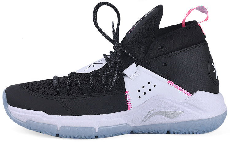 LiNing ALL DAY 5 Way Of Wade Abrasion Resistant Breathable Mid top Basketball Shoes Men's Black White