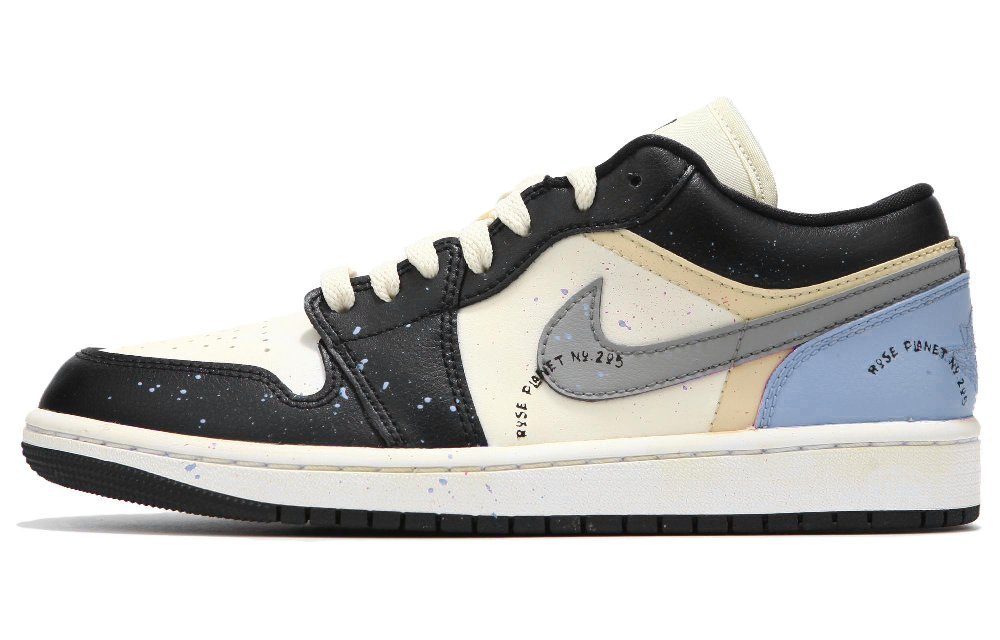 Jordan Air Jordan 1 Low Top Vintage Basketball Shoes Women's Black Blue