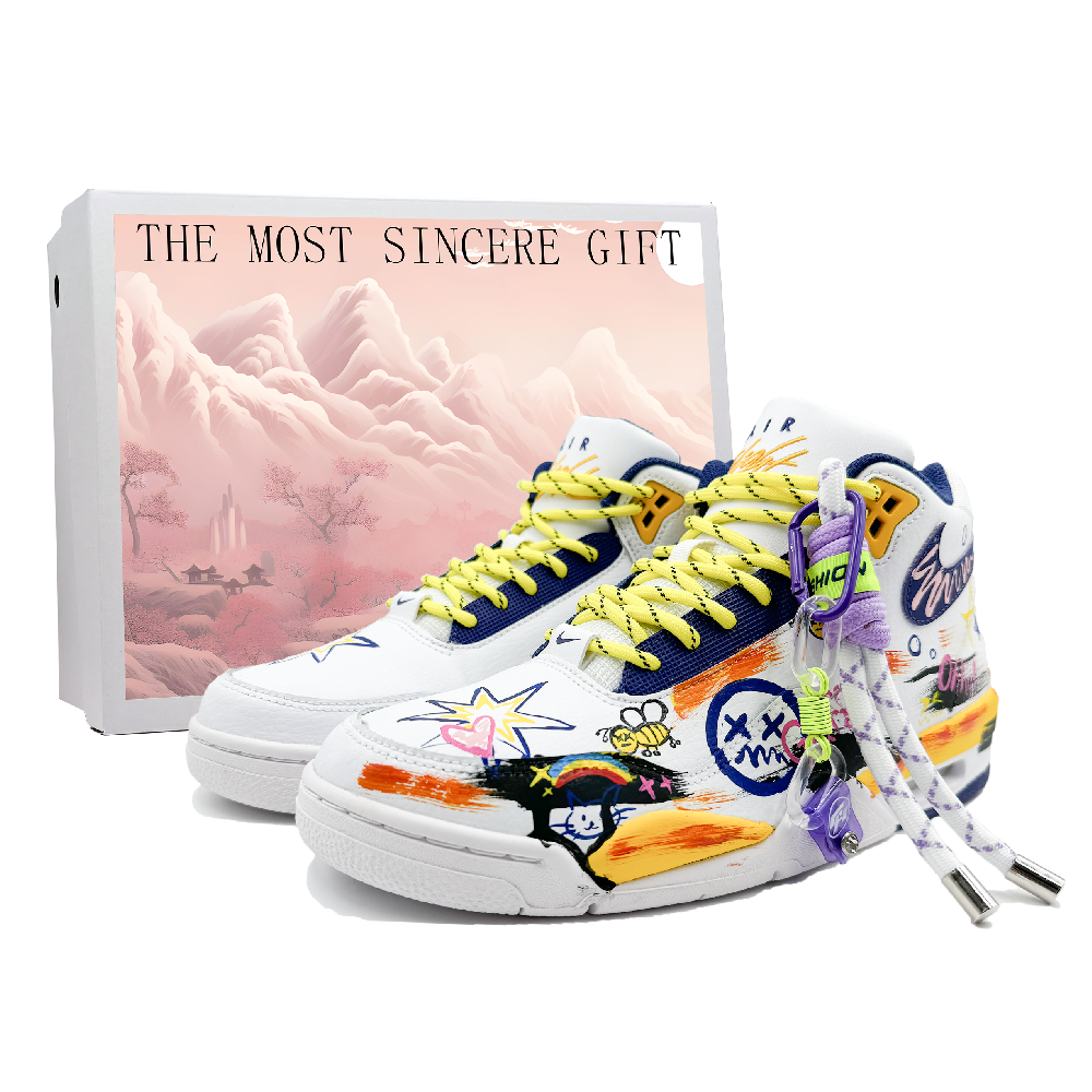 Nike Flight Legacy Slip Resistant Mid Top Vintage Basketball Shoes Men's White