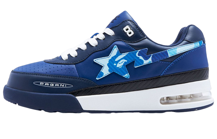 A BATHING APE X Pagani Road Sta Leather Low 'Blue'