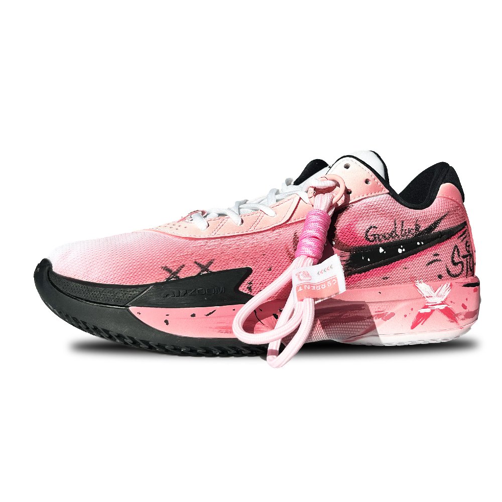 Nike Cushioned Slip-Resistant Low-Top Basketball Shoes Unisex Black Pink