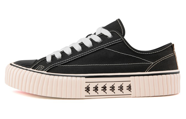 Kappa Anti Slip Wear Resistant Low Top Skateboard Shoes Unisex Black