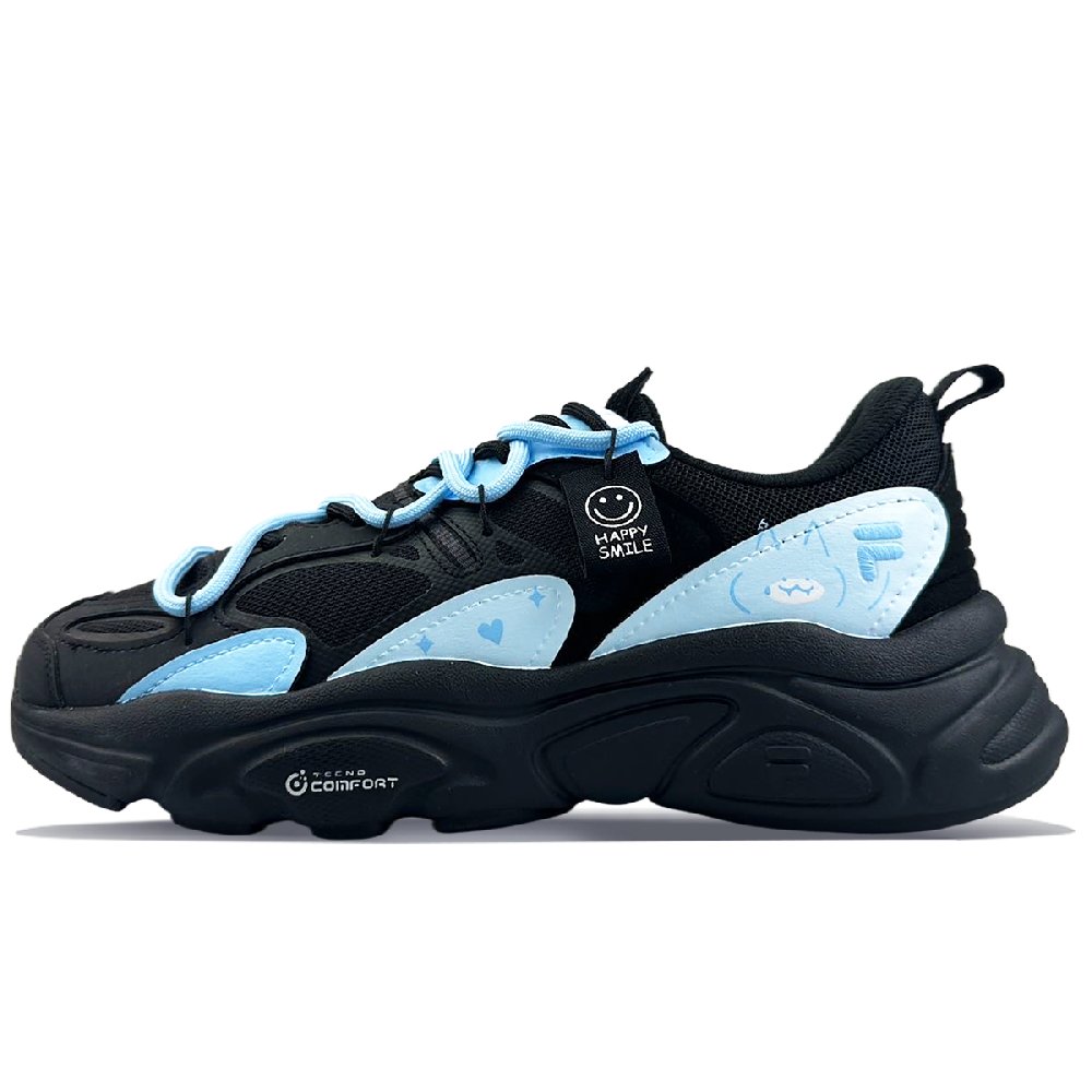 FILA Mars 2 Anti-Slip Wear-Resistant Low-Top Casual Shoes Men's Black Blue