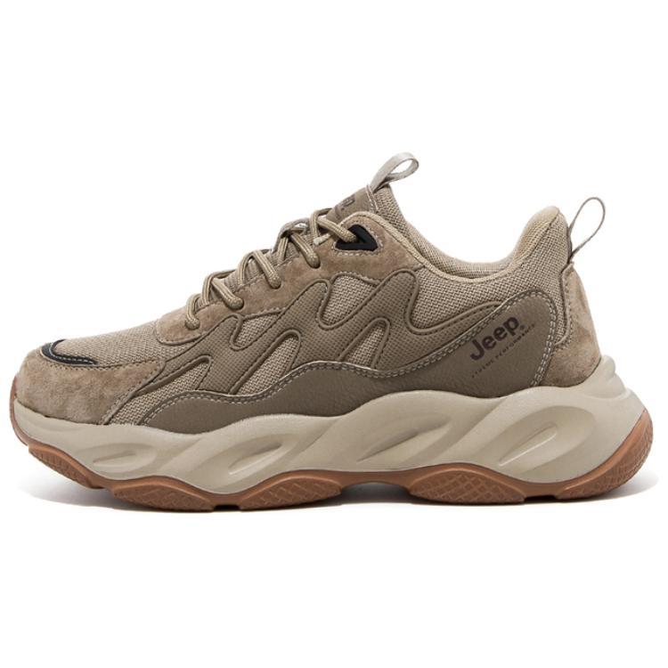 Jeep Breathable And Wear-resistant Low-Top Chunky Sneakers Men Khaki