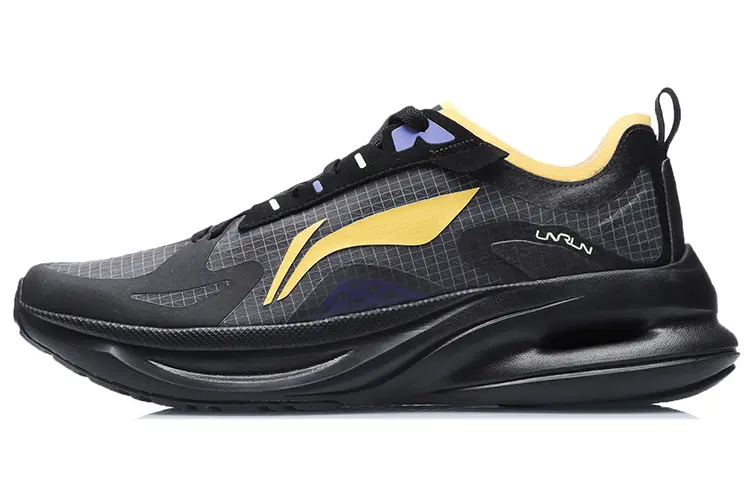 LiNing Support Shock Absorption Low top Running Shoes Unisex Black Yellow