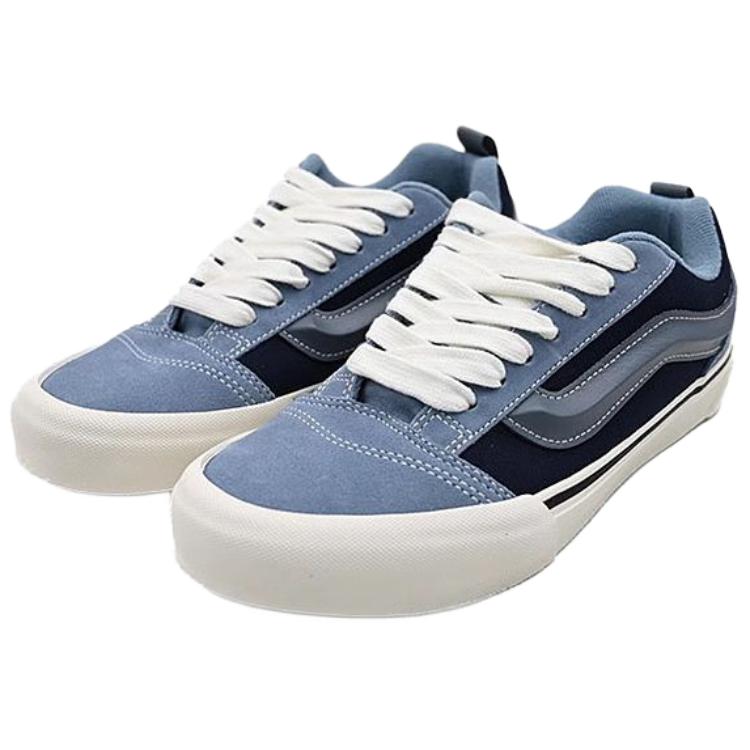 Vans Knu Skool Anti Slip Wear Resistant Low Top Skateboard Shoes Unisex Blue