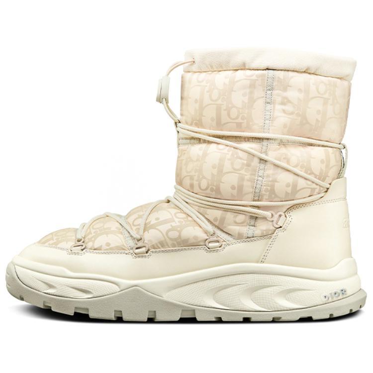 DIOR Snow Warm Slip-Resistant Coverage Short Snow Boots Men's Gray White
