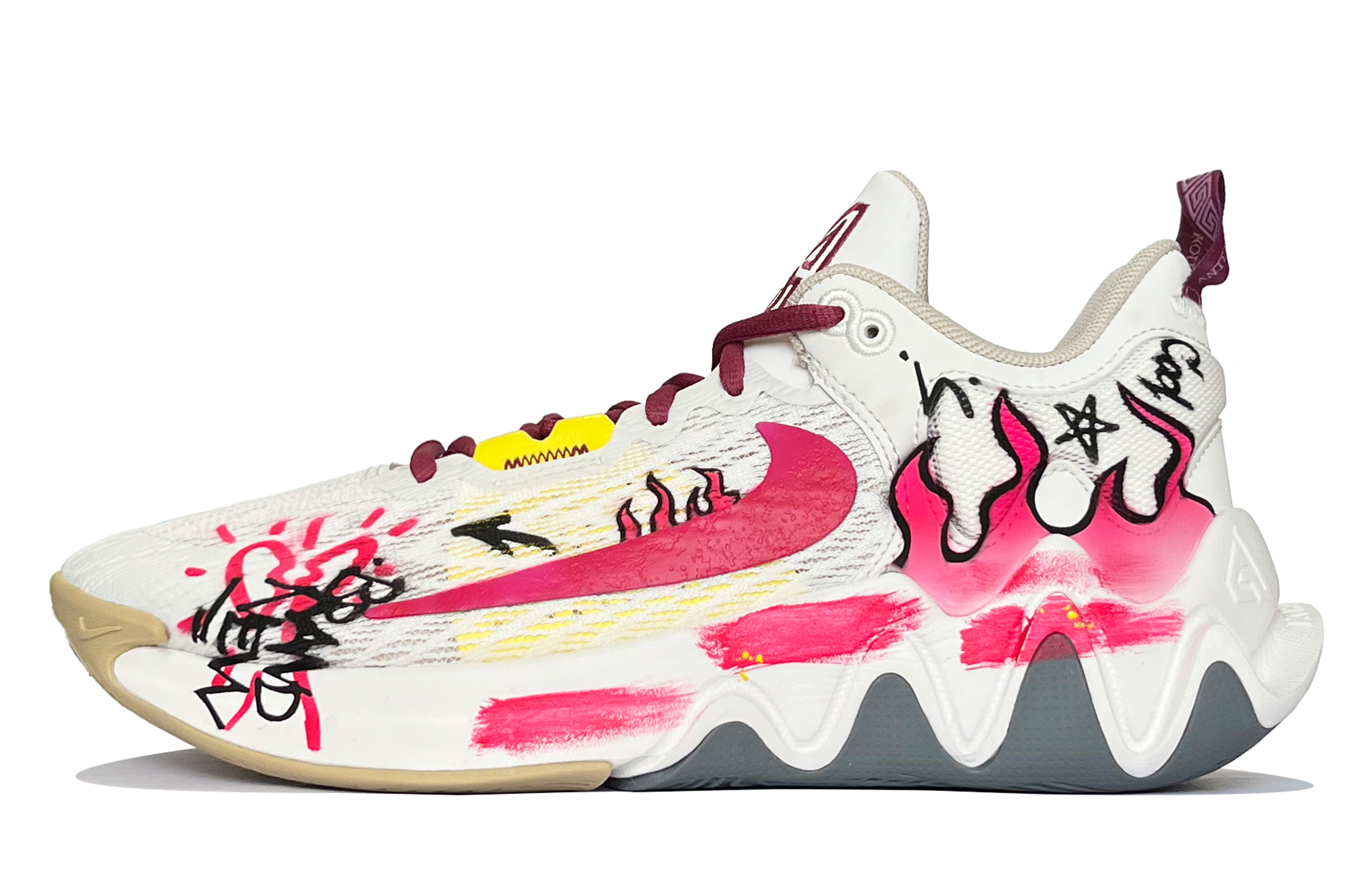 Nike Giannis Immortality 2 Pink Flame Cushioning Lightweight Low-Top Basketball Shoes Unisex Pink White