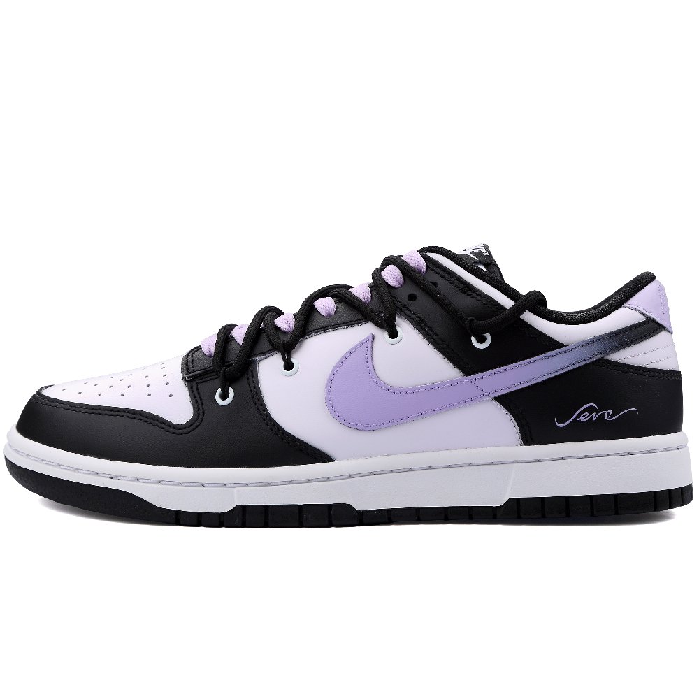 Nike Dunk Violet Anti Slip Wear Resistant Low Top Skateboard Shoes Unisex Black Purple