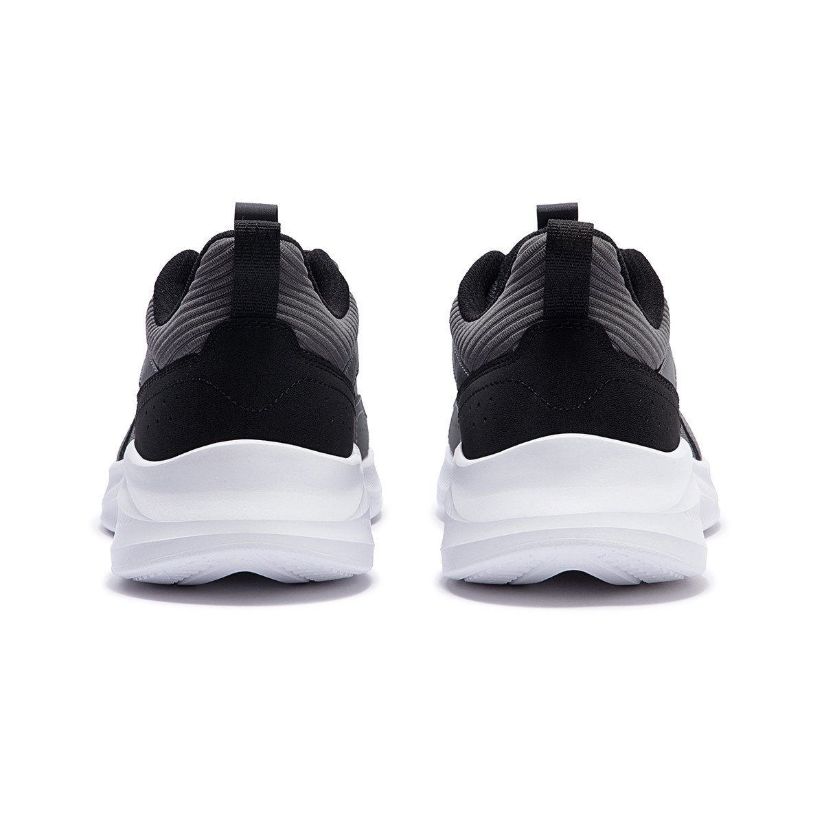 361° Cushioned Wear-Resistant Breathable Lightweight Low-Top Casual Running Shoes Men's Gray Black