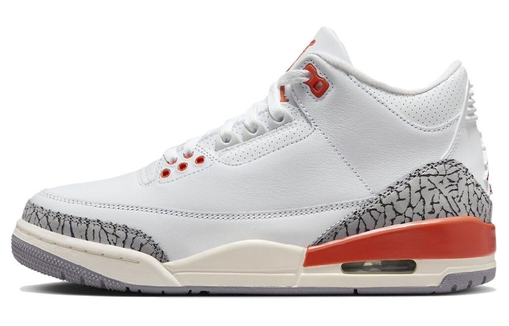 Jordan Air JORDAN 3 Винтажные баскетбольные кроссовки MID Top Белый серый красный Женские