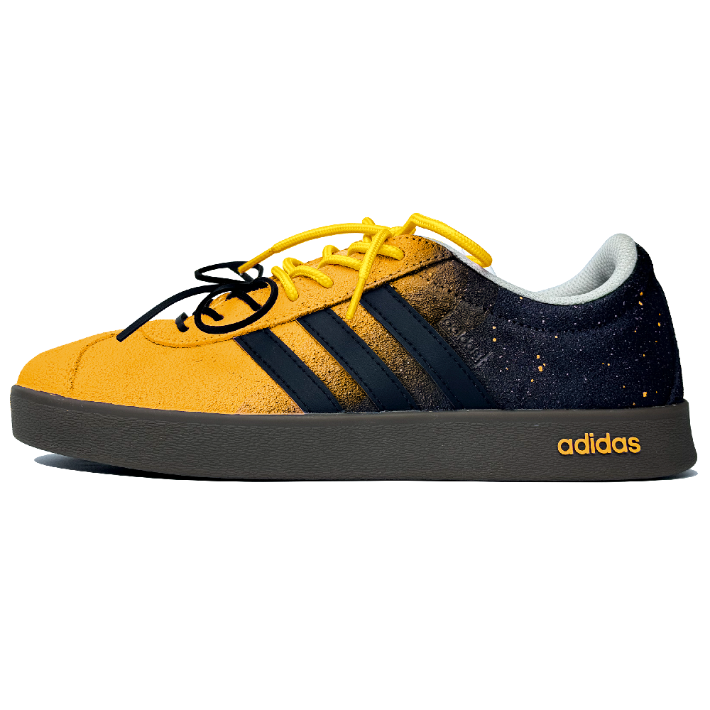 Adidas Neo VL Court 2.0 Slip-Resistant Cushioning Wear-Resistant Low-Top Skateboard Shoes Unisex Black Yellow